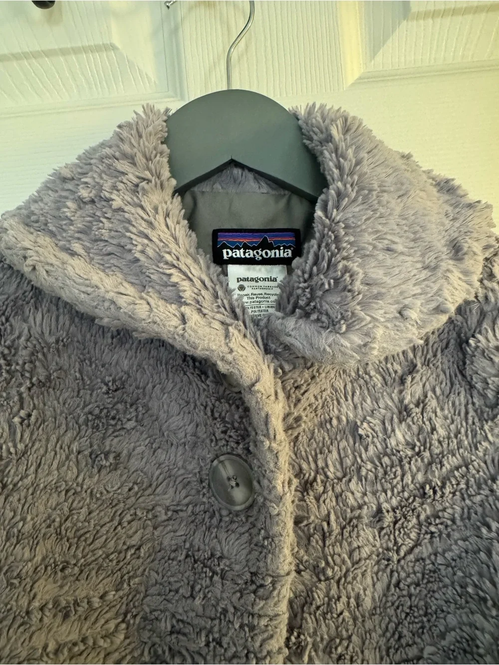 Patagonia Kids' Gray Fuzzy Jacket Size Small/8